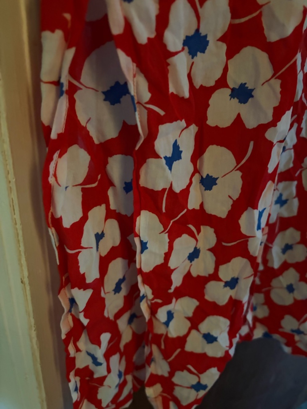 LOFT Red Floral Kimono CardiganEUC - Picture 4 of 4